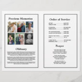 Begrafenis Orde van Service Viering Zwart-wit Flyer (Achterkant)