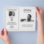 Begrafenis Orde van Service Viering Zwart-wit Flyer (Hand)