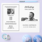 Begrafenis Orde van Service Viering Zwart-wit Flyer (Enkel)