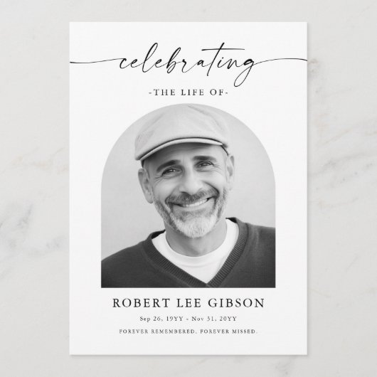 Begrafenis overlijdensopdracht van de dienst Foto Programmakaart (Voorkant)