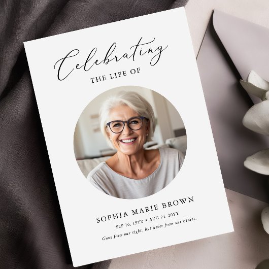 Begrafenis overlijdensvolgorde van de dienst Foto  Programmakaart