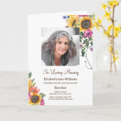 Begrafenis overlijdensvolgorde van de dienst Fotop Kaart (Gele Bloem)