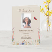 Begrafenis overlijdensvolgorde van de dienst Fotop Kaart (Gele Bloem)