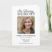 Begrafenis overlijdensvolgorde van de dienst Fotop Programma (Voorkant)