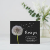 Begrafenis paardenbloem Dank u | Rouwwensen Bedankkaart (Staand voorkant)