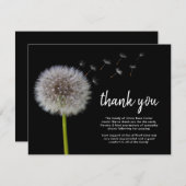 Begrafenis paardenbloem Dank u | Rouwwensen Bedankkaart (Voorkant / Achterkant)