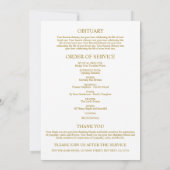 Begrafenis Paarse Blauw & Geel Gedenkteken Program Kaart (Achterkant)