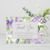 Begrafenis Paarse Bloemen Bedankkaart (Staand voorkant)