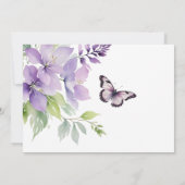 Begrafenis Paarse Bloemen Bedankkaart (Achterkant)