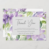 Begrafenis Paarse Bloemen Bedankkaart (Voorkant / Achterkant)