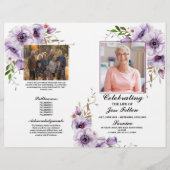 Begrafenis Paarse Bloemen Orde van de Dienst Vieri Flyer (Voorkant)