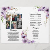 Begrafenis Paarse Bloemen Orde van de Dienst Vieri Flyer (Achterkant)