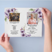 Begrafenis Paarse Bloemen Orde van de Dienst Vieri Flyer (Hand)