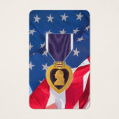 Begrafenis Paarse hart medaille gebedskaarten Visitekaartje (Voorkant)