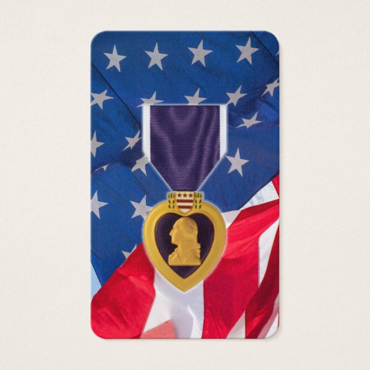 Begrafenis Paarse hart medaille gebedskaarten Visitekaartje (Voorkant)