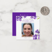 Begrafenis paarse lucht bloem gedicht foto aandenk notitiekaartje (Voorkant / Achterkant in situ)