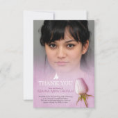 Begrafenis paarse roos foto familie dank u kaart (Voorkant)