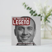 Begrafenis passeren van een legende donkerrode ged bedankkaart (Staand voorkant)