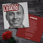 Begrafenis passeren van een legende donkerrode ged bedankkaart