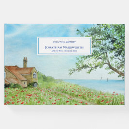 Begrafenis Poppy Field Landscape Waterverf Gastenboek