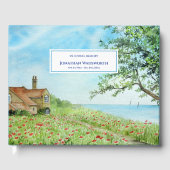 Begrafenis Poppy Field Landscape Waterverf Gastenboek (Voorkant)