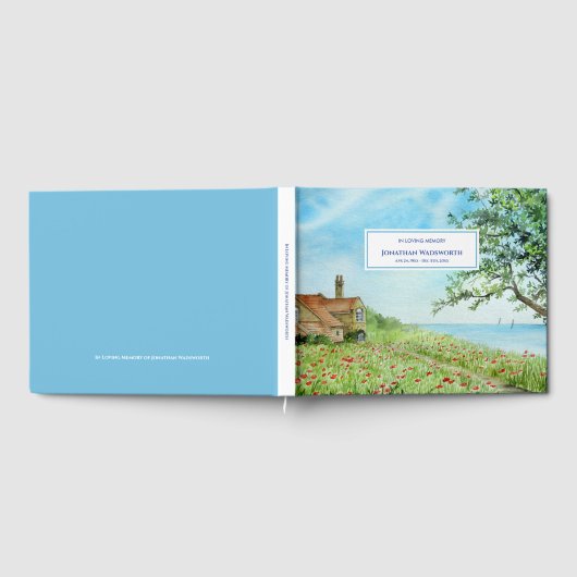 Begrafenis Poppy Field Landscape Waterverf Gastenboek (Volledig)