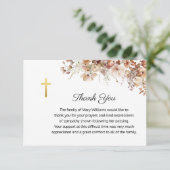 Begrafenis Religieus gedenkteken Bloemen Kruis Bedankkaart (Staand voorkant)