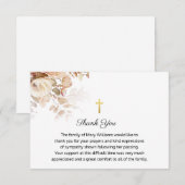 Begrafenis Religieus Gedenkteken Waterverf Bloemen Bedankkaart (Voorkant / Achterkant)