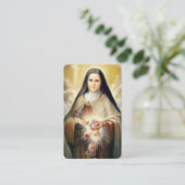 Begrafenis Religieuze St Therese Gebed Sympathie K Visitekaartje (Staand voorkant)