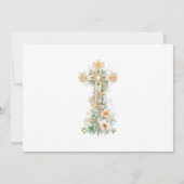 Begrafenis rouwverwerking Eenvoudig bloemenkruis D Bedankkaart (Achterkant)