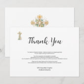 Begrafenis rouwverwerking Eenvoudig bloemenkruis D Bedankkaart (Voorkant / Achterkant)