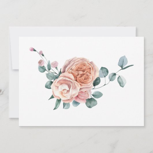 Begrafenis rouwverwerking perzik Rozen Bedankkaart (Achterkant)