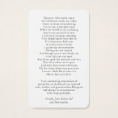 Begrafenis Roze Daisy Memorial Gebed Sympathie Car Visitekaartje (Achterkant)