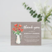 Begrafenis rustieke bloemen dank u kaarten (Staand voorkant)