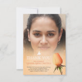 Begrafenis sinaasappel roos foto familie dank u ka bedankkaart (Voorkant)