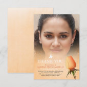 Begrafenis sinaasappel roos foto familie dank u ka bedankkaart (Voorkant / Achterkant)