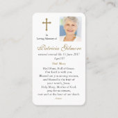 Begrafenis St Christopher Gebed Sympathie Kaarten Visitekaartje (Achterkant)