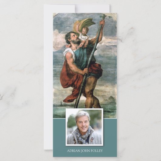 Begrafenis St Christopher Memorial Dank u kaart (Voorkant)