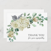 Begrafenis sympathie Dank u Creme Waterverf Floral Bedankkaart (Voorkant / Achterkant)