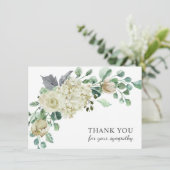 Begrafenis sympathie Dank u Creme Waterverf Floral Bedankkaart (Staand voorkant)