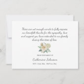 Begrafenis sympathie Dank u Creme Waterverf Floral Bedankkaart (Achterkant)