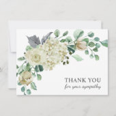 Begrafenis sympathie Dank u Creme Waterverf Floral Bedankkaart (Voorkant)