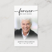 Begrafenis Sympathie Foto Forever Hearts Gebed Kaa Visitekaartje (Voorkant)