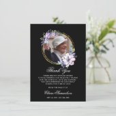 Begrafenis Sympathie Verdriet Dank u zwart FOTO Bedankkaart (Staand voorkant)