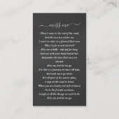 Begrafenis Sympathy Foto Memorial Prayer Kaart Visitekaartje (Achterkant)