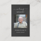 Begrafenis Sympathy Foto Memorial Prayer Kaart Visitekaartje (Voorkant)