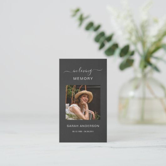 Begrafenis Sympathy Foto Memorial Prayer Kaart Visitekaartje (Staand voorkant)