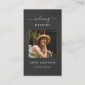 Begrafenis Sympathy Foto Memorial Prayer Kaart Visitekaartje (Voorkant)