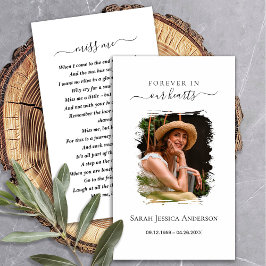 Begrafenis Sympathy Foto Memorial Prayer Kaart Visitekaartje