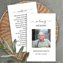 Begrafenis Sympathy Foto Memorial Prayer Kaart